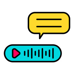 Voice Message Line Color Icon