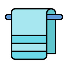 Bath Towel Line Color Icon