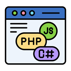 Coding Language Line Color Icon