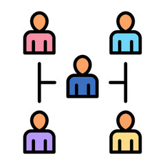 Collaboration Line Color Icon