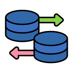 Database Line Color Icon