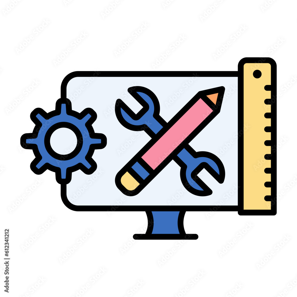 Poster toolkit line color icon
