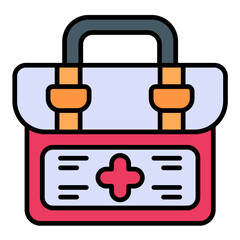 First Aid Kit Line Color Icon
