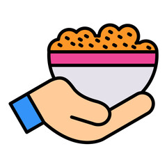 Food Donation Line Color Icon