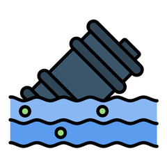 Toxic Waste Line Color Icon