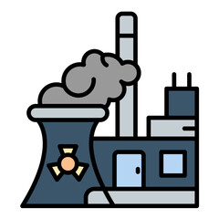 Nuclear Energy Line Color Icon