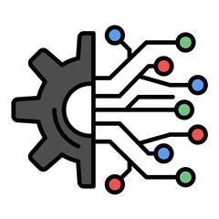 Electronic Line Color Icon