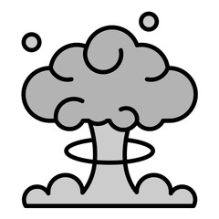 Nuclear Explosion Line Color Icon
