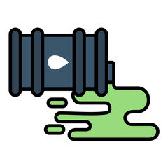 Oil Spill Line Color Icon
