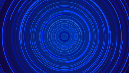 Circle blue neon light technology Hi-tech dark background. Abstract graphic digital future concept design.