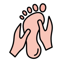 Foot Massage Line Color Icon