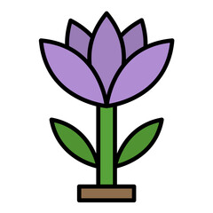 Flower Line Color Icon