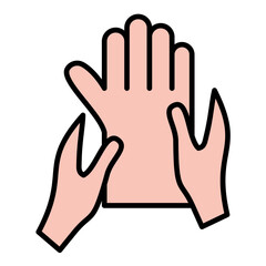 Hand Massage Line Color Icon