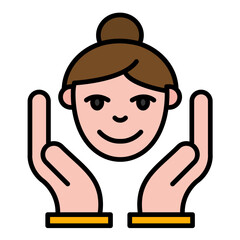 Face Massage Line Color Icon