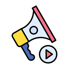 Marketing Line Color Icon