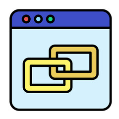 Hyperlink Line Color Icon