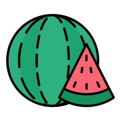 Watermelon Line Color Icon