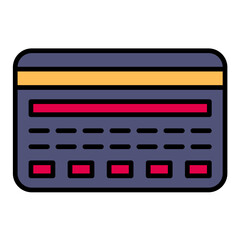 Credit Card Line Color Icon
