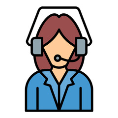 Customer Operator Line Color Icon