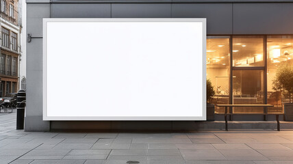 Billboard mockup outdoors, Outdoor advertising poster on the street for advertisement street city. Generative Ai