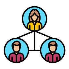 Team Connection Line Color Icon