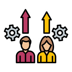 Competitive Worker Line Color Icon