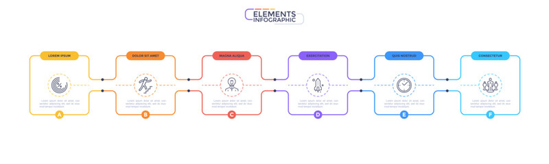 Thin Line Modern Infographic Template. Vector Illustration