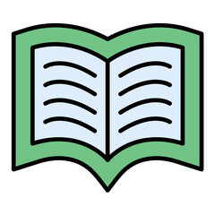 Open Book Line Color Icon