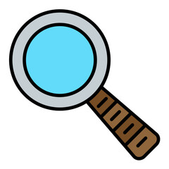 Magnifying Glass Line Color Icon