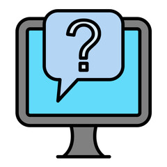 Questions Line Color Icon