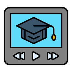 Video Tutorial Line Color Icon