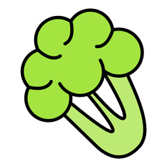 Broccoli Line Color Icon