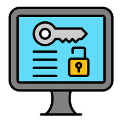 Fototapeta premium Access Device Line Color Icon