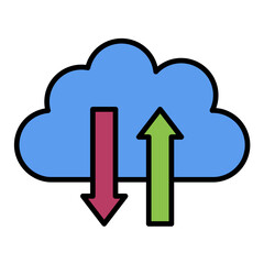 Cloud Switch Line Color Icon