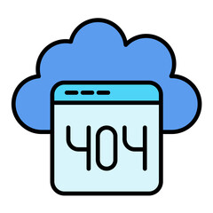 Cloud Error Line Color Icon