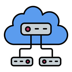 Cloud Storage Line Color Icon