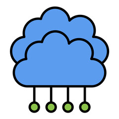 Cloud Line Color Icon