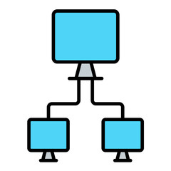 Computer Networking Line Color Icon