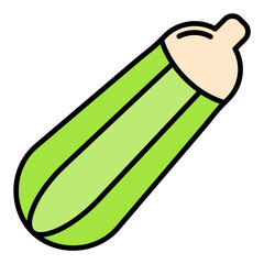 Zucchini Line Color Icon