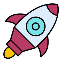 Rocket Line Color Icon