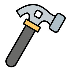 Hammer Line Color Icon