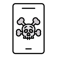 Mobile Hacked Line Color Icon