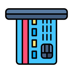 Insert Card Line Color Icon