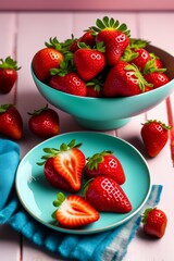 Ai Photography of strawberries and cream