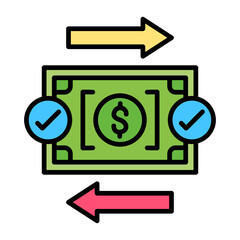 Transaction Complete Line Color Icon