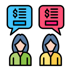 Budget Discussion Line Color Icon