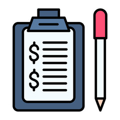 Business Report Line Color Icon