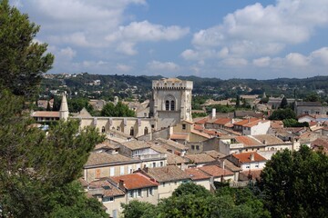 Fototapeta na wymiar Villeneuve-lès-Avignon, France, from Parc La Colline des Mourgues.