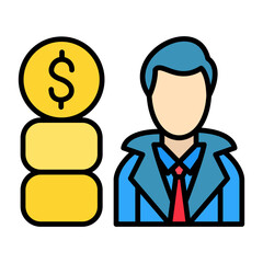 Business Leader Line Color Icon