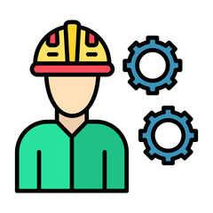 Engineering Line Color Icon